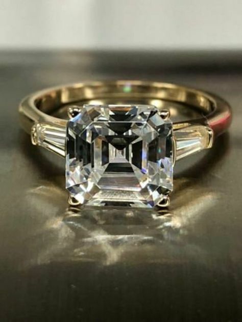 Rectangular Diamond Engagement Ring, Wide Band Engagement Ring, Asscher Cut Diamond Engagement Ring, Asscher Engagement Ring, Asscher Cut Engagement Rings, Asscher Cut Ring, Cute Engagement Rings, Future Engagement Rings, Engagement Rings Cushion