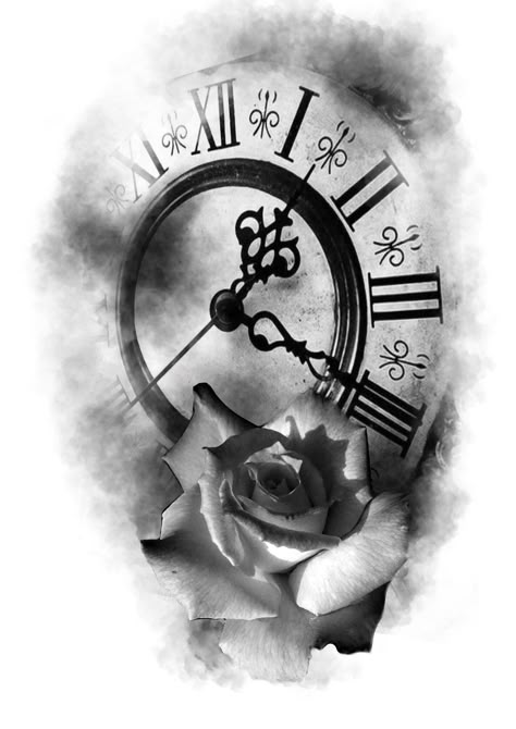 Clock Tattoo Stencil, Clock Tattoo Designs, Tato Jam, Tattoo Clock, Clock Tattoo Sleeve, Half Sleeve Tattoo Stencils, Watch Tattoo Design, Lion Tattoo Sleeves, Filigree Tattoo