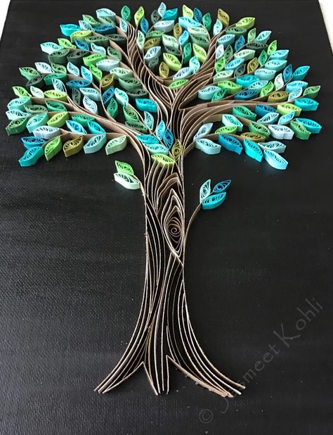 Quilling Trees, Modern Quilling, Quilling Leaves, Quilled Tree, Diy Quilling Crafts, Tree Home Decor, Wall Art Tree, Paper Quilling Cards, Paper Craft Videos