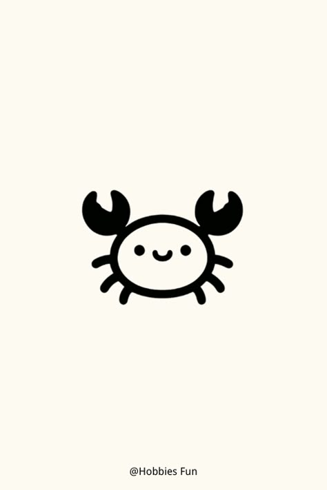 Cool doodle ideas, Crab Cute Whale Doodle, Cute Summer Doodles Easy, Tiny Easy Doodles, Cute Face Drawing Easy, Doodle Animals Easy, Cute And Easy Drawings Doodles, Cute Animals To Draw Easy, Simple Drawing Ideas Easy Doodles Fun, Cute Animals Doodles