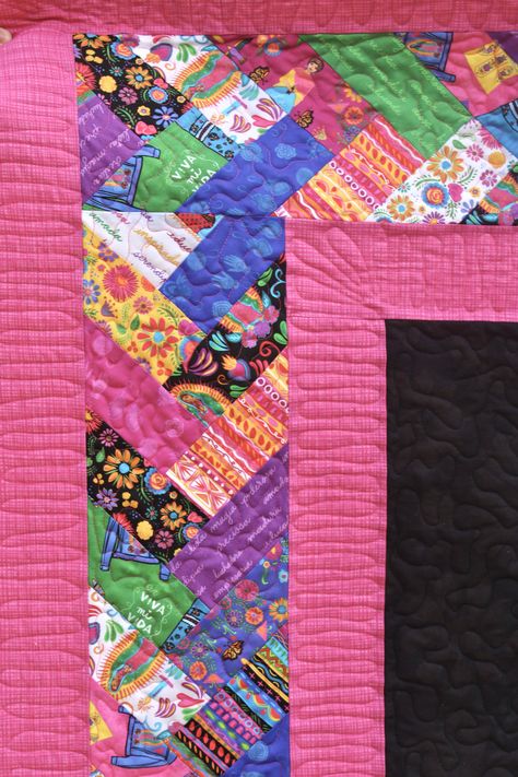 Border For Panel Quilt, Braided Borders For Quilts, Herringbone Quilt Border, Round Robin Quilt Borders, Scrap Quilt Borders Ideas, Borders Quilt Ideas, Border Print Quilts, Braided Quilt Border, Braid Quilts Ideas