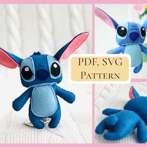 PDF Pattern Little Stitch Handmade Felt Doll SVG Sewing Pattern Digital Download - Etsy Stitch Stuffed Animal, Felt Plushie, Felt Toys Patterns, Stitch Doll, Pattern Svg, Lilo Et Stitch, Cute Stitch, Felt Pattern, Felt Baby