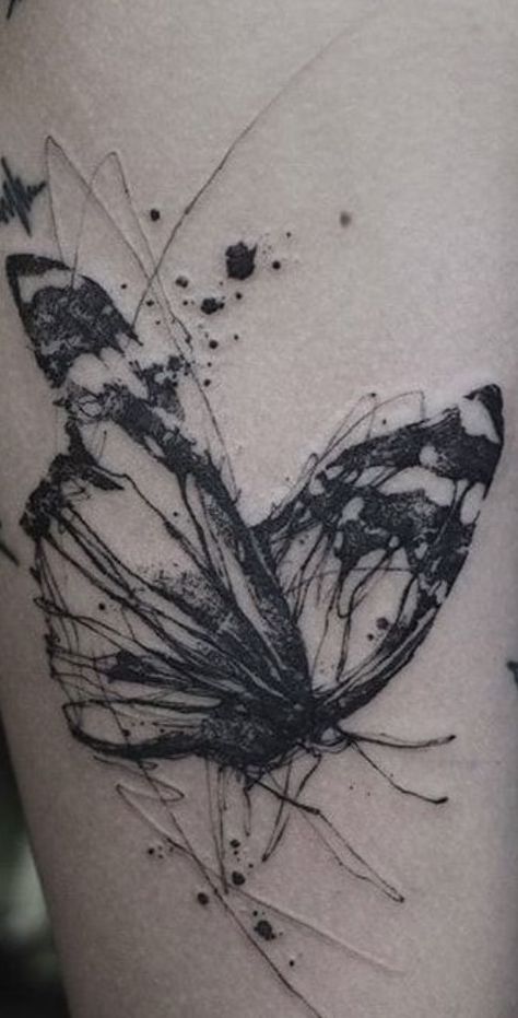 Butterfly Tattoo Meaning, Sketch Style Tattoos, Petit Tattoo, Tattoos Geometric, Geniale Tattoos, Sketch Tattoo Design, Butterfly Tattoos, Butterfly Tattoo Designs, Different Tattoos