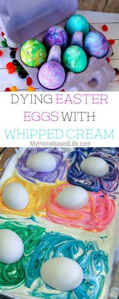 Easter Egg Dyes, Dye Easter Eggs With Whipped Cream, Whipped Cream Colored Eggs, Different Ways To Color Easter Eggs, Easter Egg Coloring Party, Whip Cream Easter Eggs, Eggs Dye Ideas, Toddler Egg Coloring, Coloring Easter Eggs With Toddlers