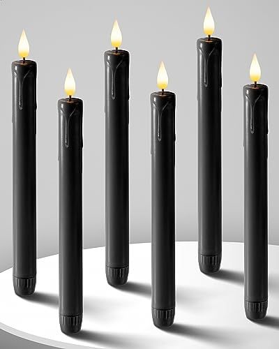 Flameless Taper Candles, Halloween Themes Decorations, Black Taper Candles, Classic Taper, Traditional Candles, Battery Operated Candles, Fire Hazard, Flickering Candles, Halloween Candles