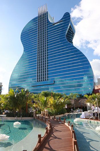 $1.5 Billion Guitar Hotel Expansion Opens At Seminole Hard Rock Hotel & Casino Hollywood Hard Rock Miami, Hard Rock Casino, Brickell Miami, Fl Beaches, Miami Condo, Hollywood Hotel, Aircraft Interiors, Skyscraper Architecture, Hard Rock Hotel