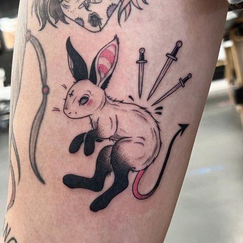 Goth Tattoo, Bunny Tattoos, Instagram Cool, Cute Little Tattoos, Spooky Tattoos, Tattoo Style Drawings, Small Tattoo Designs, Dark Tattoo, Little Tattoos