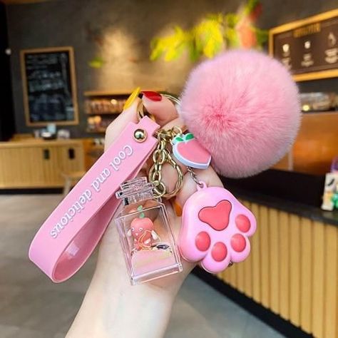 Milk Keychain, Cat Claw Nails, Teacup Cats, Crystal Keychain, Keychain Cute, Kawaii Accessories, Key Bag, Cute Keychain, Milk Bottle