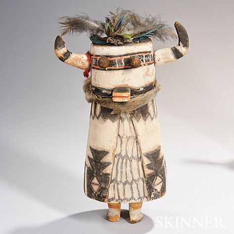 Hopi Carved Wood Kachina Doll Mask With Horns, Native American Kachina Dolls, Hopi Kachina, Kachina Dolls, Native American Proverb, Native American Dolls, Native American Wisdom, Native American Pictures, Art Premier