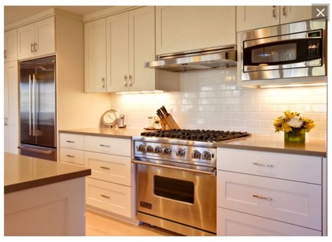 microwave above counter, not over stove Mounted Microwave, Cabinet Microwave, Microwave Cabinet, Pressed Tin, Kitchen Splashbacks, Built In Refrigerator, Microwave In Kitchen, Kitchen Splashback, Kitchen Gallery