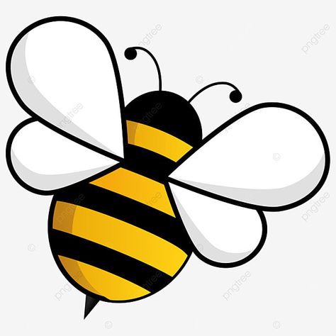 Bee Cartoon, Bee On Black Background, Bumblebee Clipart, Bee Clipart Black And White, Bee Clip Art For Cricut, Black And White Bee, Honey Bee Cartoon Image, Bullet Journal Work, Cartoon Bee