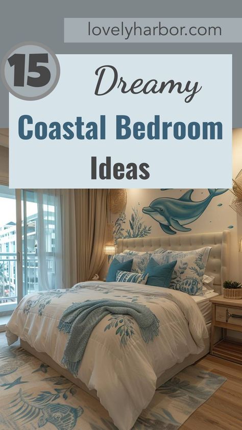 15 Aesthetic Coastal Bedroom Ideas For A Dreamy Retreat Coastal Bedroom With Sleigh Bed, Blue Ocean Room Ideas, Elegant Beach Bedroom, Coastal White Bedroom Ideas, Coastal Bedroom Ideas Master Suite, Bedroom Ideas Ocean Theme, Ocean Bedroom Ideas For Adults, Bedroom Ocean Theme, Lakehouse Bedroom Ideas