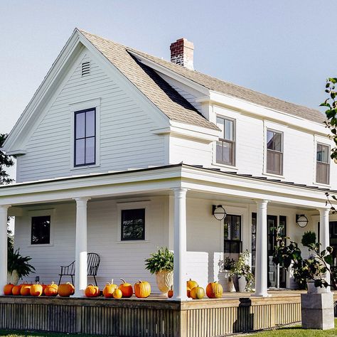 KENJAR Maine Farmhouse, House Types, 25 Beautiful Homes, Restored Farmhouse, Stone Fireplace Surround, New England Farmhouse, Farmhouse Remodel, Farmhouse Exterior, Old Farmhouse