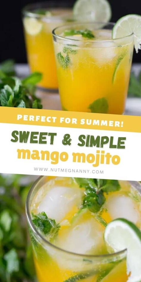 Mango Rum Drinks, Mojito Recipe Pitcher, Mango Mojito Recipe, Benefits Of Mango, Mango Cocktail, Mango Leaves, Mango Rum, Make A Face Mask, Mango Mojito