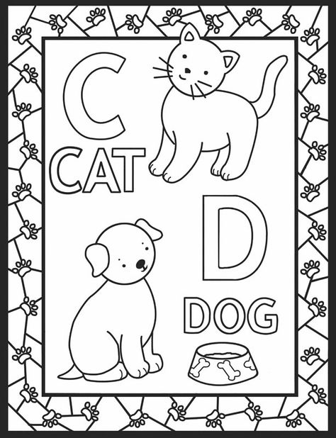 abc stained glass 2 Dover Publications, Dog Coloring Page, School Things, Color Worksheets, Cat And Dog, Cat Colors, Color Activities, Love Is Free, Free Prints