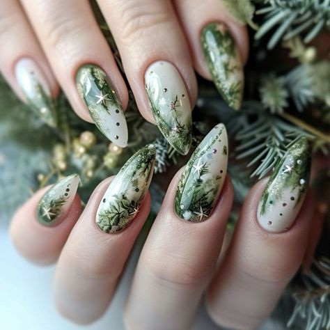 Woodland Nails, Forest Nails, Unusual Nail Designs, Light Forest, Designs For Short Nails, Simple Fall Nails, Favorite Christmas Songs, Tree Nails, Forest Color