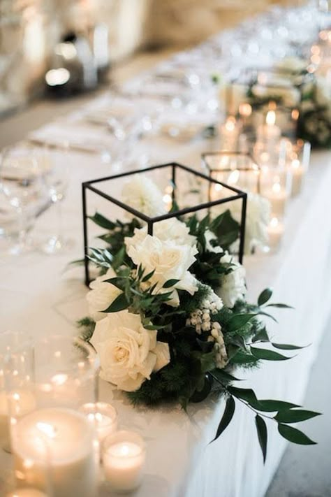 Flower Cubes, Pedestal Centerpiece, Metal Flower Stand, Metal Table Frame, Black And White Wedding Theme, Reception Table Decorations, White Wedding Theme, Centerpiece Wedding, Elegant Centerpieces