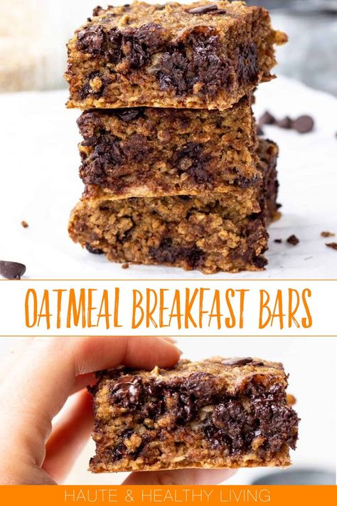 Protein Breakfast Bars, Oatmeal Breakfast Bars Healthy, Deep Journal Prompts, Oatmeal Bars Healthy, Breakfast Bars Healthy, Breakfast Bars Recipe, Easy Slice, Breakfast Oats, Healthy Oatmeal Breakfast