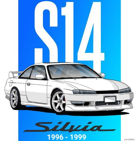 #Silvia S 14 (1996-99) Nissan Silvia S13 Drawing, Nissan Silvia S14 Drawing, 90s Jdm, Silvia S13, Nissan 240sx, Nissan Silvia, Black And White Drawing, Jdm Cars, Japanese Cars