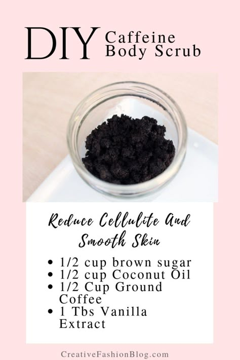 Blast Cellulite And Other Coffee Scrub Benefits . A DIY Beauty Recipe - Creative Fashion Blog Coffee Scrub Benefits, Diy Body Scrub Recipes, Coffee Scrub Diy, Body Scrub Recipe, Sugar Scrub Recipe, Diy Body Scrub, Sugar Scrub Diy, Baking Soda Shampoo, Diy Scrub