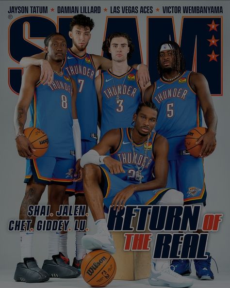 Jalen Williams, Chet Holmgren, Josh Giddey, Slam Magazine, Shai Gilgeous Alexander, Thunder Nba, Best Nba Players, Bobby Charlton, Thunder Basketball