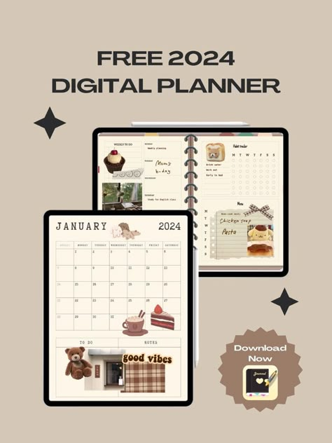 2025 Digital Planner free horizontal template download for goal setting and organization Aesthetic Study Planner, Free Digital Journal Goodnotes, Ipad Planner Template Free, Daily Study Planner, Planner Template Aesthetic, Study Planner Template, Planner Template Weekly, Exam Planner, Aesthetic Digital Planner