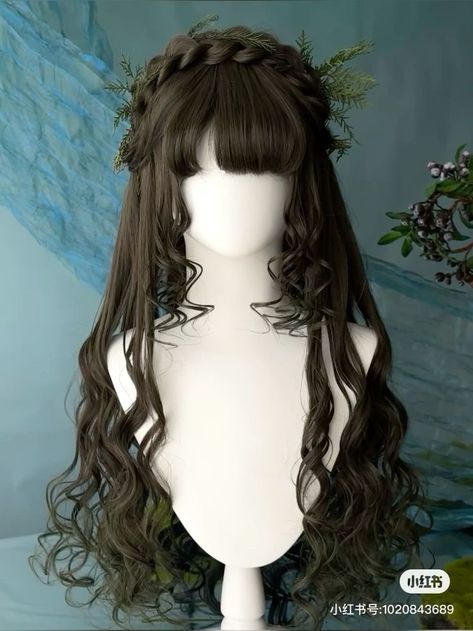 Fantasy Hair Front View, Fantasy Hair Aesthetic, Angelic Hairstyles Aesthetic, Ethereal Hairstyles Romantic, Fancy Long Hairstyles, Fantasy Hairstyles Princesses, Fantasy Hairstyles Short, Dnd Hairstyles, Angel Hairstyle