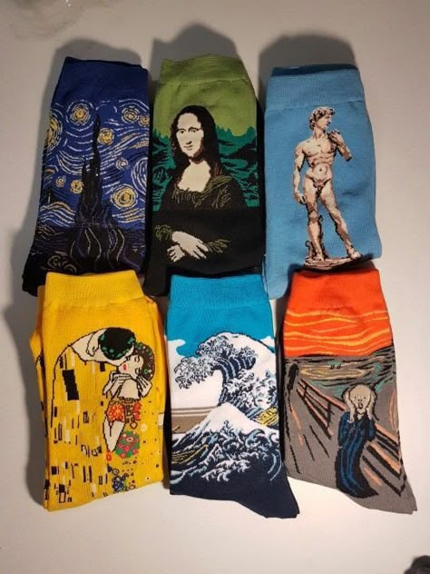 Silly Socks, Art Socks, Sock Outfits, Funky Socks, Art Parody, Crazy Socks, Funny Socks, Cute Socks, Happy Socks