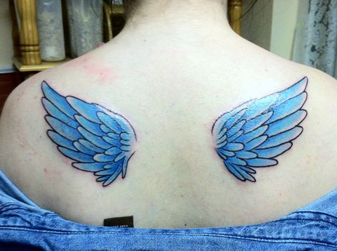 Blue angel wings :) Blue Angel Wings, Angels Tattoo, Watercolor Angel, Tattoo Watercolor, Blue Angel, Angel Tattoo, Watercolor Images, Angel Wings, Jesus Fish Tattoo