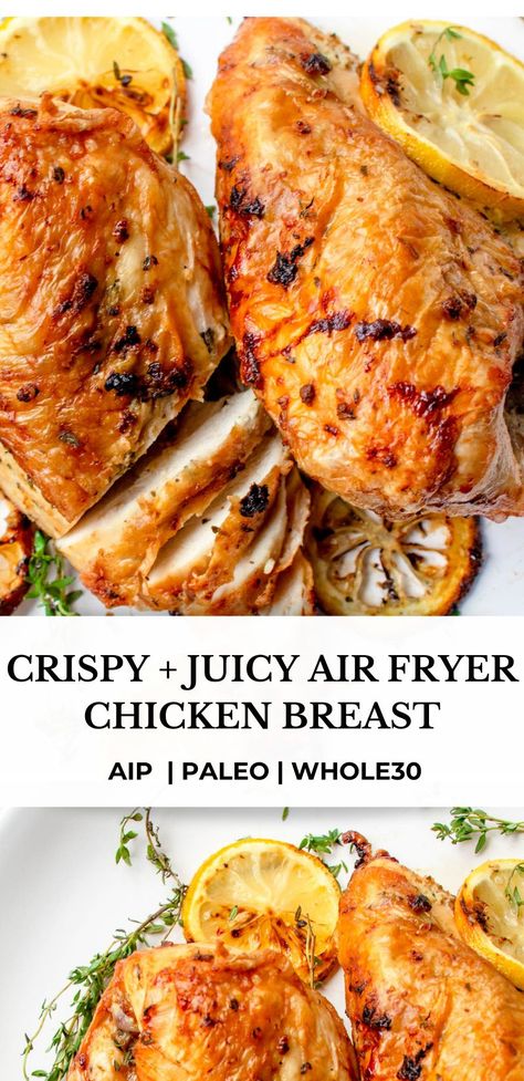 Anti Inflammation Air Fryer Recipes, Air Fryer Aip Recipes, Aip Whole Chicken Recipes, Aip Air Fryer Recipe, Aip Dinner Recipes Chicken, Aip Chicken Breast Recipes, Whole 30 Air Fryer Chicken, Air Fryer Whole 30, Paleo Air Fryer Chicken