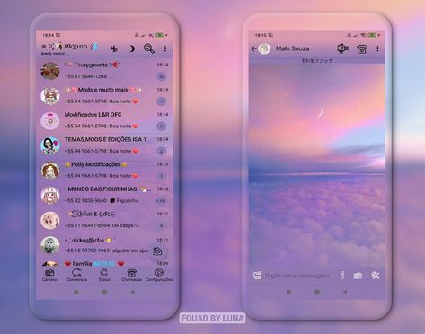 Ceu Roxo Theme For YOWhatsApp & Fouad WhatsApp By Luna Whatsapp Theme Wallpaper, Whats App Mb Themes, Delta Themes Dark, Whatsapp Mb Themes, Mbwhatsapp Ios Theme, Whatsapp Apps, Whatsapp Plus, Iphone Colors, Baby Cats