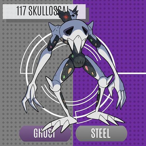 Kambera Region on Instagram: “🇺🇸 Skullossal, The Colossal Skeleton Pokémon. ABILITY: Cursed Body HIDDEN ABILITY: Steely Spirit GENDER: 50% Females / 50% Males - LLUKS ->…” Pokemon Fusions, Ghost Type Pokemon, Pokemon Rpg, Ghost Pokemon, Oc Pokemon, Pokemon Breeds, Ghost Type, Type Pokemon, Pop Culture Art