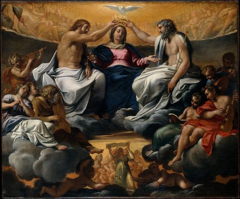 Annibale Carracci | The Coronation of the Virgin | The Met Annibale Carracci, Lorenzo Bernini, Italian Paintings, Roman Sculpture, Queen Of Heaven, The Coronation, Caravaggio, Rembrandt, Art Google