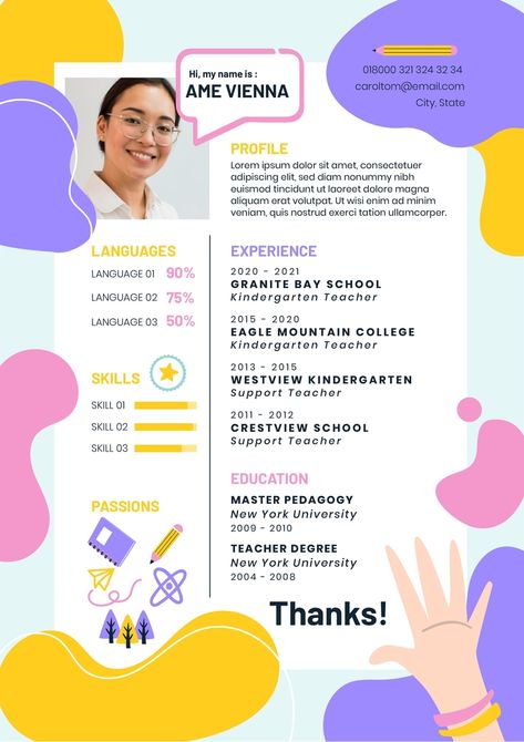 Abstract Child-like Education Resume Cv Picture, Unique Resume Design, Teacher Cv Template, Teacher Cv, Medical Resume, Unique Resume, Education Resume, Business Resume, Resume Template Examples