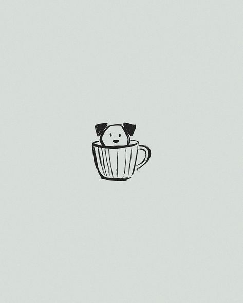 Cute café themed illustration collection ☕️ 165 line art icons available in my @creativemarket shop Minimal Coffee Tattoo, Dog Drinking Coffee Illustration, Coffee Line Illustration, Dog Coffee Illustration, Coffee Drawing Ideas, Cute Coffee Drawings, Line Doodles Simple, Cute Doodle Icons, Simple One Line Drawings