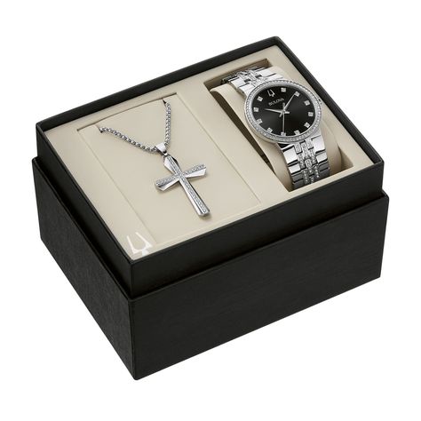 Radiant Black, Crystal Watch, Mens Watch Box, Gift Box For Men, Monkey Birthday, Couple Ideas, Stainless Steel Cross Pendant, Bulova Watches, Future Children