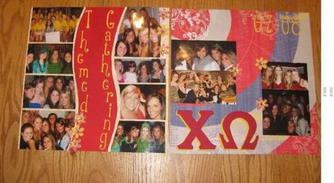 Sorority scrapbook page for a themed gathering Sorority Scrapbook, College Scrapbook, Scrapbook Ideas, Make A Wish, Sorority, Auction, Paper Crafts, Layout