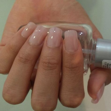 Sheer Pink Nails, Square Oval Nails, Natural Nails Manicure, Sheer Nails, Summery Nails, Almond Acrylic Nails, Clear Nails, Dipped Nails, Dream Nails