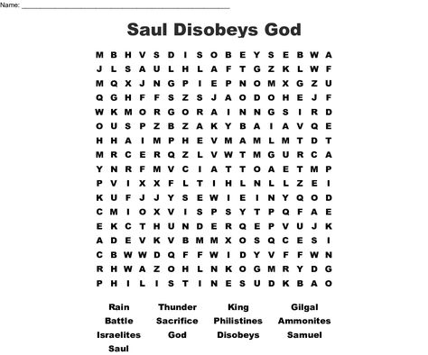 God rejected Saul as King Word Search - WordMint King Saul, Rain And Thunder, Crafty Things, Sunday School, Naruto Uzumaki, My Hero Academia, Word Search, Hero Academia, My Hero