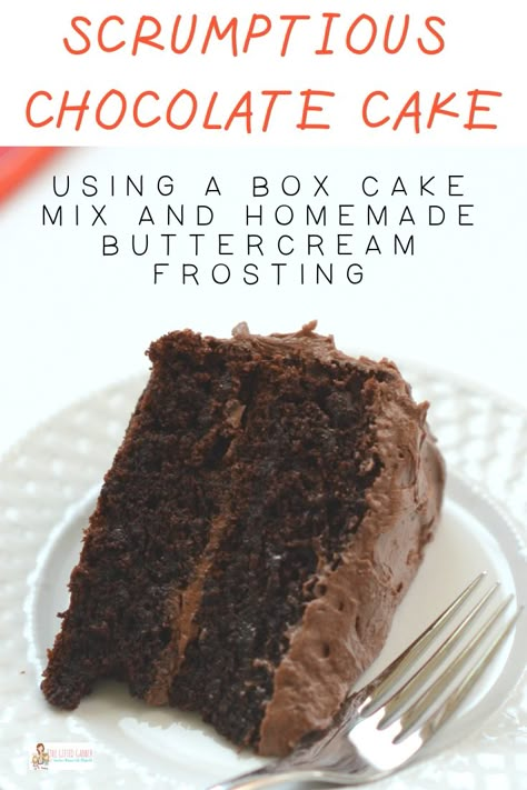 Looking for a cake that seems like it's from scratch but actually begins with a box? This easy chocolate cake recipe is moist and beyond delicious, thanks to a doctored cake mix and a homemade milk chocolate buttercream frosting. #cake #dessert #chocolate #recipes Homemade Milk Chocolate, Hot Chocolate Easy, Chocolate Desserts Recipes, Doctored Cake Mix Recipes, Italian Hot Chocolate, Easy Chocolate Cake Recipe, Chocolate Cake Mix Recipes, Dessert Recipes Chocolate, Cake Dessert Recipes