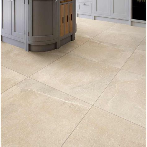 Dorset Beige tile 80x80cm-Large format-Ca Pietra-tile.co.uk Beige Floor Tile, Beige Kitchen, Beige Tile, Floor Tile Design, Beige Sofa, Kitchen Tile, Kitchen Floor Tile, White Sofas, Utility Rooms