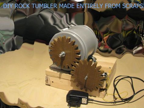 Diy Rock Tumbler How To Make, Rock Tumbler Diy, Plastic Shredder, Furniture Wheels, Drill Bit Sizes, Simple Circuit, Rock Tumbler, Wood Steps, Soldering Iron