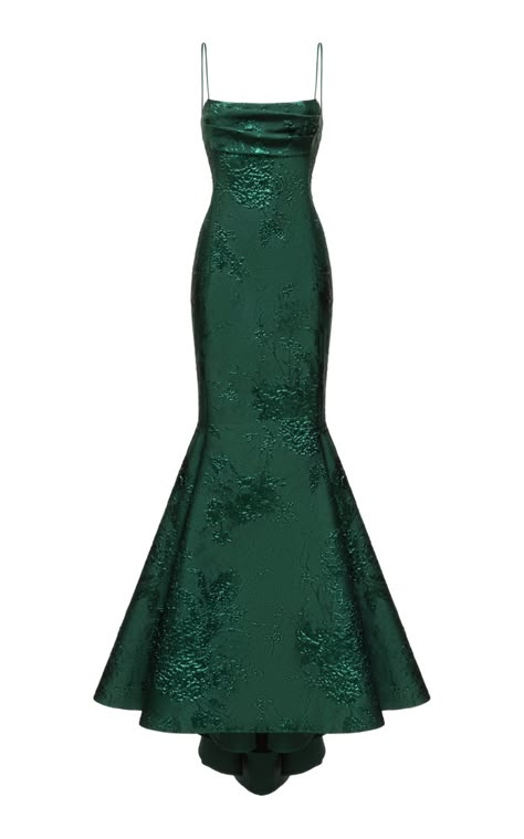 Emerald Green Mermaid Prom Dress, Green Mermaid Prom Dress, Trumpet Prom Dress, Jacquard Gown, Chic Evening Dress, Prom Dress Black, Black Evening Dress, Voluminous Skirt, Black Spaghetti