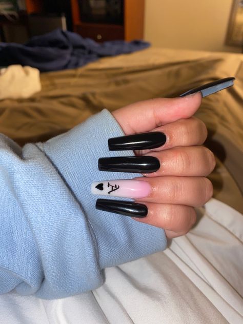 Black And White Nails With Initial, Nails With Your Mans Initials, Black Nails With Initials On Them, Navy Blue Nails With Initials, Red And Black Nails With Initials, Nail Designs J Initial, Nail Designs With An Initial, A On Nails Initial, Nail Art Letters Initials