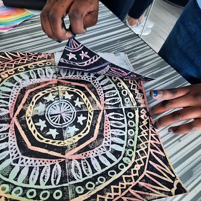 a faithful attempt: Radial Symmetry Printmaking Radial Printmaking, Radial Symmetry Art, Radial Symmetry, Symmetry Design, Art Lessons Middle School, Visual And Performing Arts, Symmetry Art, Vantage Point, Printmaking Art