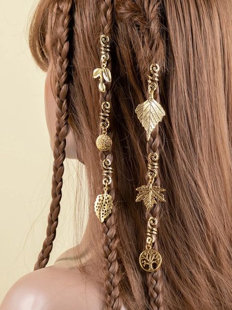 Gold Hair Rings, Hair Ornaments For Braids, Adjustable Gold Hair Accessories For Festivals, Box Braids With Hair Jewelry Gold Rings, Braid Jewelry Hair Accessories Black, Gold Hair Rings Braids, Hair Accessories Braids, Hair Braid Beads, Braid Cuffs