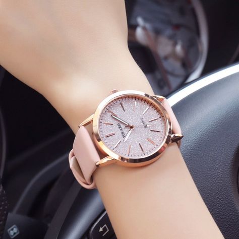 Geneva Watch, Simple Watches, Star Watch, Brown Watches, Watches Women Leather, Pink Watch, Luxury Watch Brands, Metal Straps, Watches Women Fashion