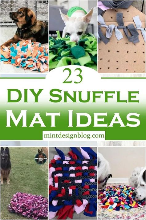 DIY Snuffle Mat Ideas Diy Dog Items, Sew Dog Toys, Dog Treat Mat Diy, How To Make A Snuffle Ball For Dogs, Diy Snuffle Mat For Cats, Diy Dog Snuffle Ball, Snuffle Mat Diy, Diy Snuffle Mat, Busy Toys For Dogs