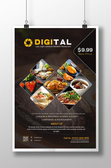 Canteen Restaurant Hotel Food Poster Design PSD#pikbest#Templates#Poster#Food Food Leaflet Design, Hotel Menu Card Design, Hotel Menu Design, Food Poster Design Layout, Restaurant Poster Design, Food Layout, Poster Food, Restaurant Poster, Michelin Restaurant