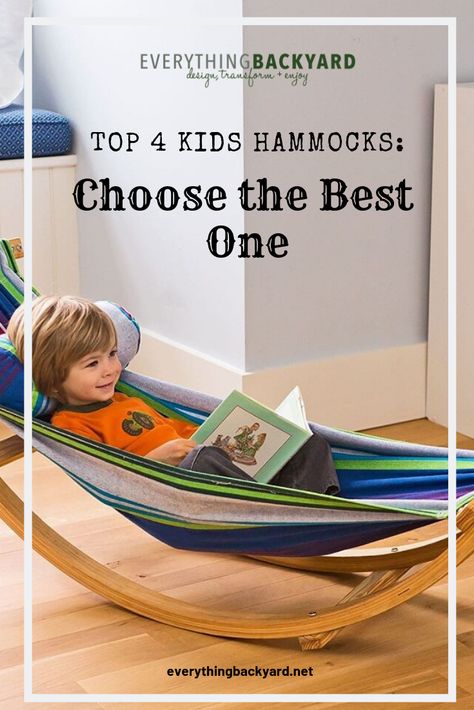 There is nothing more relaxing than sitting in a hammock on a warm summer day. If your kids have taken an interest in playing in hammocks as well, it may be time to buy them their own hammock. Today, we'll take a look at the best kids hammock options to choose from, as well as tips for choosing the right one. #OutdoorKidsHammock #IndoorKidsHammock Kids Hammock Bed, Hammock In Bedroom Kids, Kids Hammock Bedroom, Toy Hammock Diy, Baby Hammocks, Bedroom Hammock, Ikea Kids Bed, Room Hammock, Indoor Hammock Bed